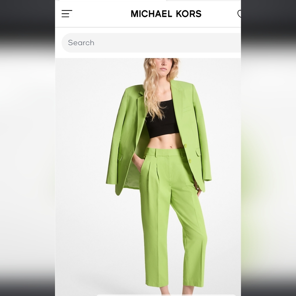 Michael Kors Bright Lime Green Women's Tailored Pantsuit